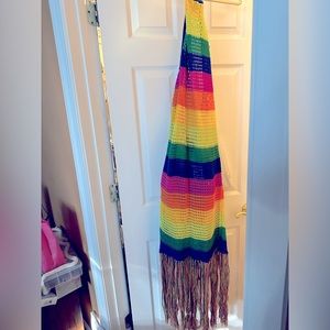Rainbow knit dress/coverup. Tie around the neck